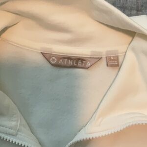 Athleta Cream Jacket Smooth Sheen Synthetic Blend
